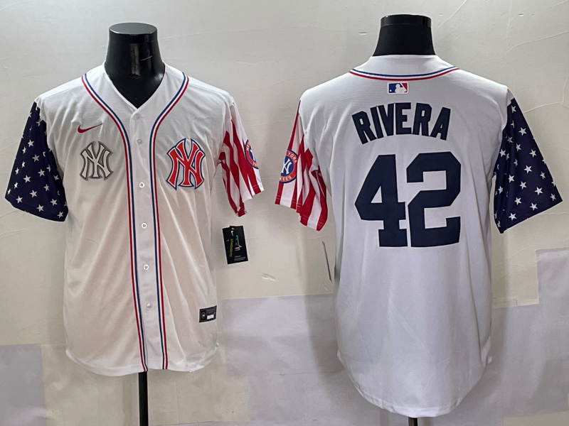 Men 2025 MLB New York Yankees 42 Rivera white jersey style 9